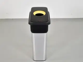 Vileda beholder til affald, med låg med rund gul kant
