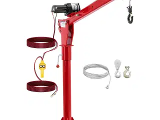  Ladkran med 12V stålkabel – 800 kg – 360°