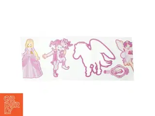 Wall stickers med prinsesse tema 5 ark (str. 70 x 24 cm)
