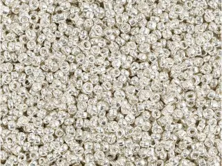 Rocaiperler, diam. 1,7 mm, str. 15/0, hulstr. 0,5-0,8 mm, sølv metal, 25g/ 1 pk.