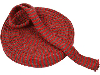 Julerød/grå tubestrik 30 mm - 10 meter rulle