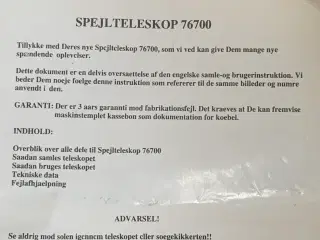 Stjernekikkert / spejlteleskop nr 76700