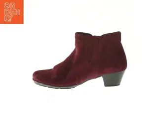 Vinrøde ankelstøvler med lav hæl fra Gabor (str. 38,5 )