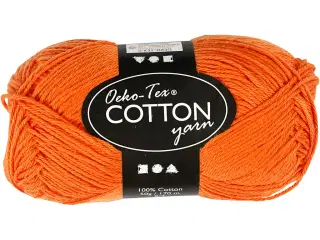 Bomuldsgarn, 8/4, L: 170 M, orange, 50g/ 1 ngl.