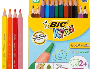BIC Evolution Triangle Farveblyanter, L: 14 cm, mine 5 mm, ass. farver, 12stk./ 1 pk.