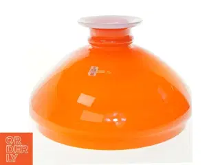 Orange lampeskærm i glas fra Holmegaard (str. Ø. 30 cm)