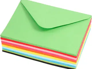 Kuverter, kuvert str. 11,5x16 cm, 80 g, ass. farver, 10x10stk./ 1 pk.