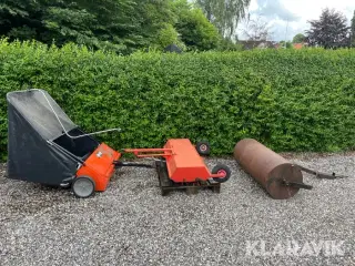 Græsopsamler, plænelufter og tromle