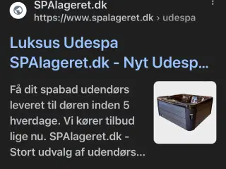 Udendørs spabad model blåvand 220 volt stik 