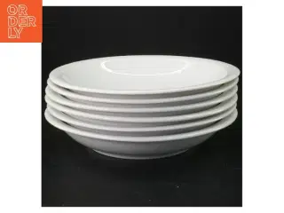6 pastatallerkener/dybe tallerkener, hvidt porcelæn (str. 20 cm)