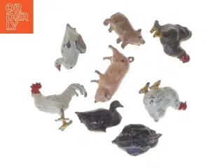 Retro miniature bondegårdsdyr af tin (str. 2-3 cm)