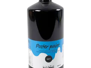 Temperamaling Mat, sort, 1000ml/ 1 fl.