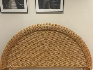 Kurve rattan flet sengegavl