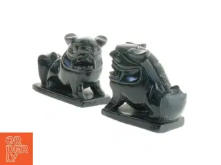 Sorte figurer med Bulldog (str. 5 x 3 x 5 cm)