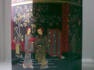 Vintage sjælden 8 kantet te dåse m skruelåg