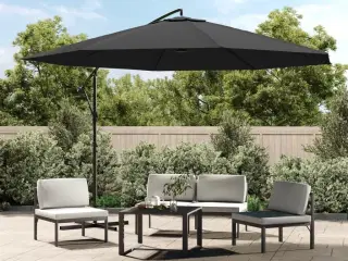 Hængeparasol 350 cm aluminiumstang antracitgrå