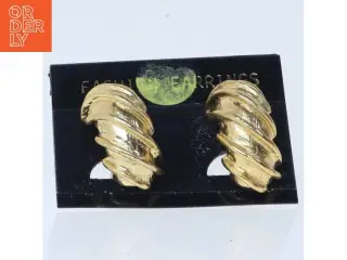 Guldfarvede øre klips med spiraldesign fra Fashion (str. 2 cm)