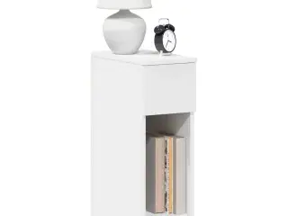 Sengebord med skuffe 20x36x60 cm hvid