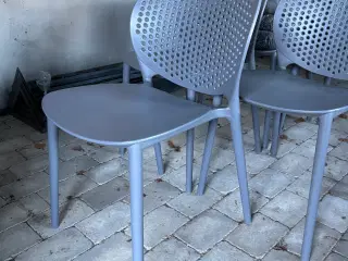 5 stk havestole grå solide