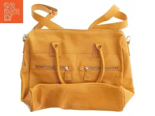 Lysebrun lædertaske fra Atdebenhams (str. 45x35 cm)