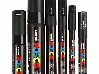 Posca Tusch, streg 0,7-15 mm, sort, 6stk./ 1 pk.