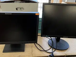 2 Stk. Skærme 19" SAMSUNG + LENOVO