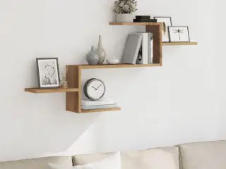 Væghængt 104x15x49 cm konstrueret træ egetræsfarve