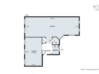Centralt beliggende kontorlejemål på 87 m²
