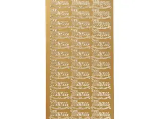 Stickers, menu, ark 10x23 cm, guld, 1 ark