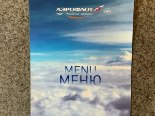Retro menukort fra Aeroflots Business Class