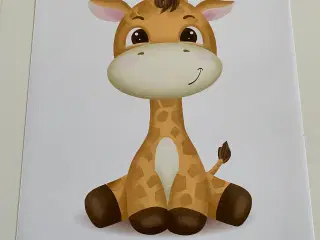 Børneplakat med giraf 40x50