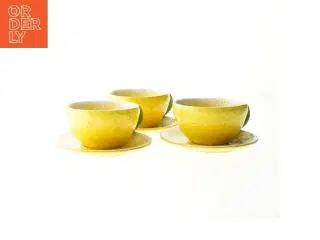 Citron tekopper med underkop (str. Ø 10 cm og ø 13 cm)