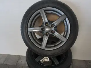 Nye 16" alufælge med nye dæk 