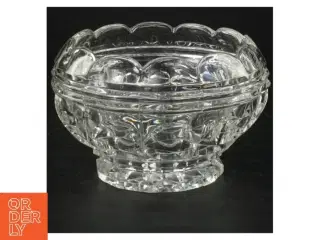 Gl. Glasskål, måske Krystal (str. H. 9 cm. ø. 14 cm)