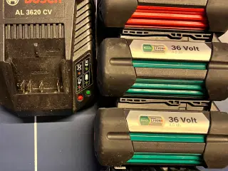 4 Bosch batterier+lader sælges 36V 4 Ah