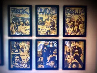 * Fedeste plakatvæg; Rock and roll/collage - i sor