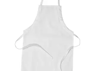 Børneforklæde i 100% bomuld - Hvid, str. 4-6 år