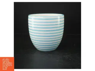 Blåstribet keramikvase (str. Ø. 15 cm. længde, 16 cm)