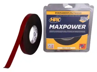 HPX max power monteringstape sort, 19mm x 16,5m