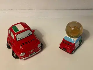 Fiat biler 2 stk.500, legetøjsbiler, rød, kr. 75,-