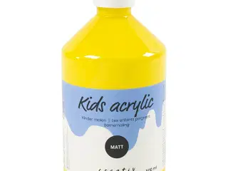 Akrylmaling Mat, primær gul, 500ml/ 1 fl.