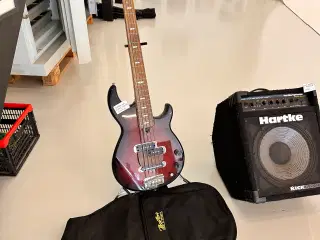 Yamaha bas, gigbag og basholder