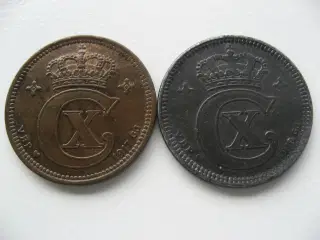 Særdeles Flotte bronze 5 øre 1917, Jern 5 øre 1918