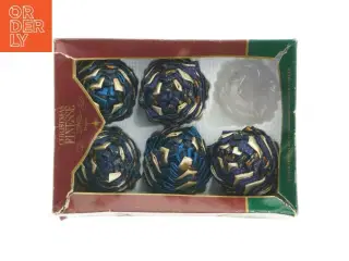 5 Patchwork julekugler(str. 5 styk. 8 cm)