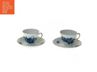 2 par blå blomst kopper fra Royal Copenhagen (str. Ø 8,5 & 14,5 cm)