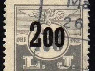 L. J. - (Lollands Jernbane) - Godsfrimærke - 170 Øre overstemplet til 200 Øre - Stemplet