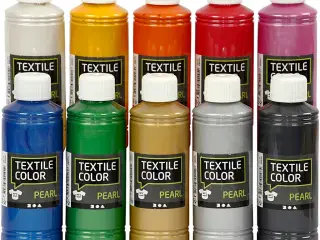 Textile Color, perlemor, ass. farver, 10x250ml/ 1 pk.
