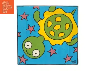 Kunstmaleri med skildpadde (str. 25x26 cm)