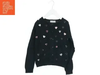 Sort cardigan med hjertepynt fra H&M (str. 122)