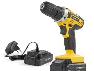 Bore og skruemaskine med 2 batterier 18V